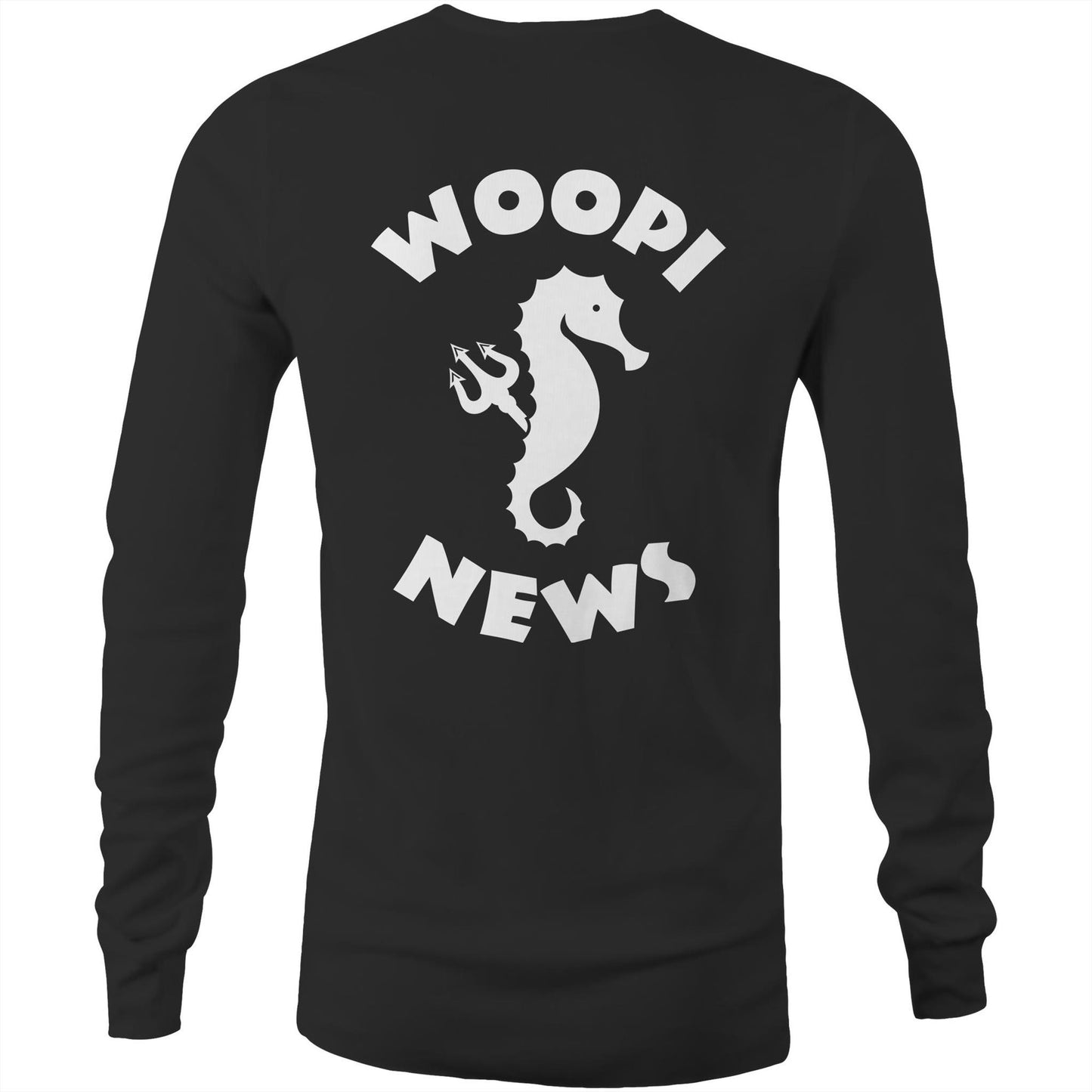 Woopi News Premium Long Sleeve Tee – Logo Front and Back