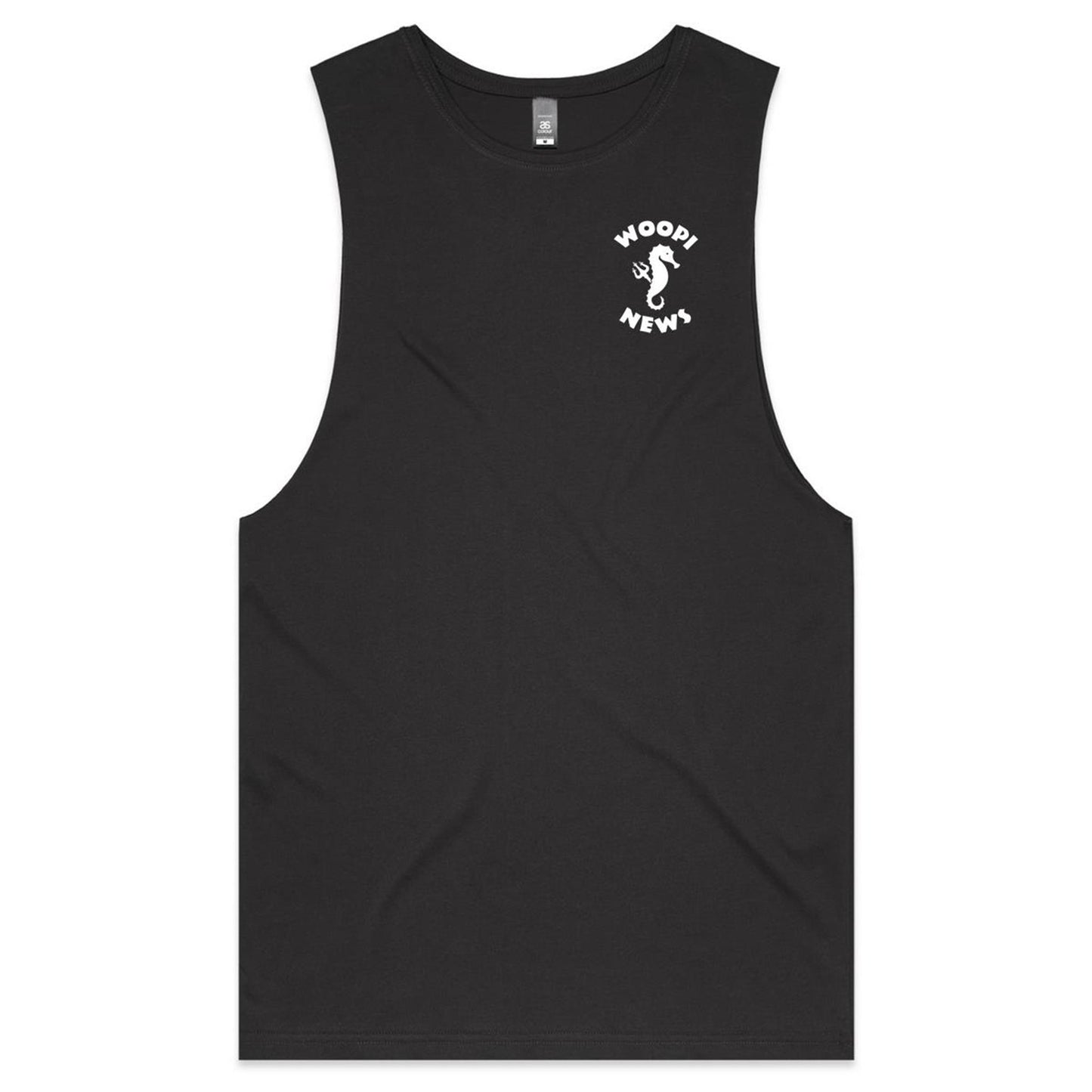 Woopi News Barnard Tank Tee – Logo Front and Back