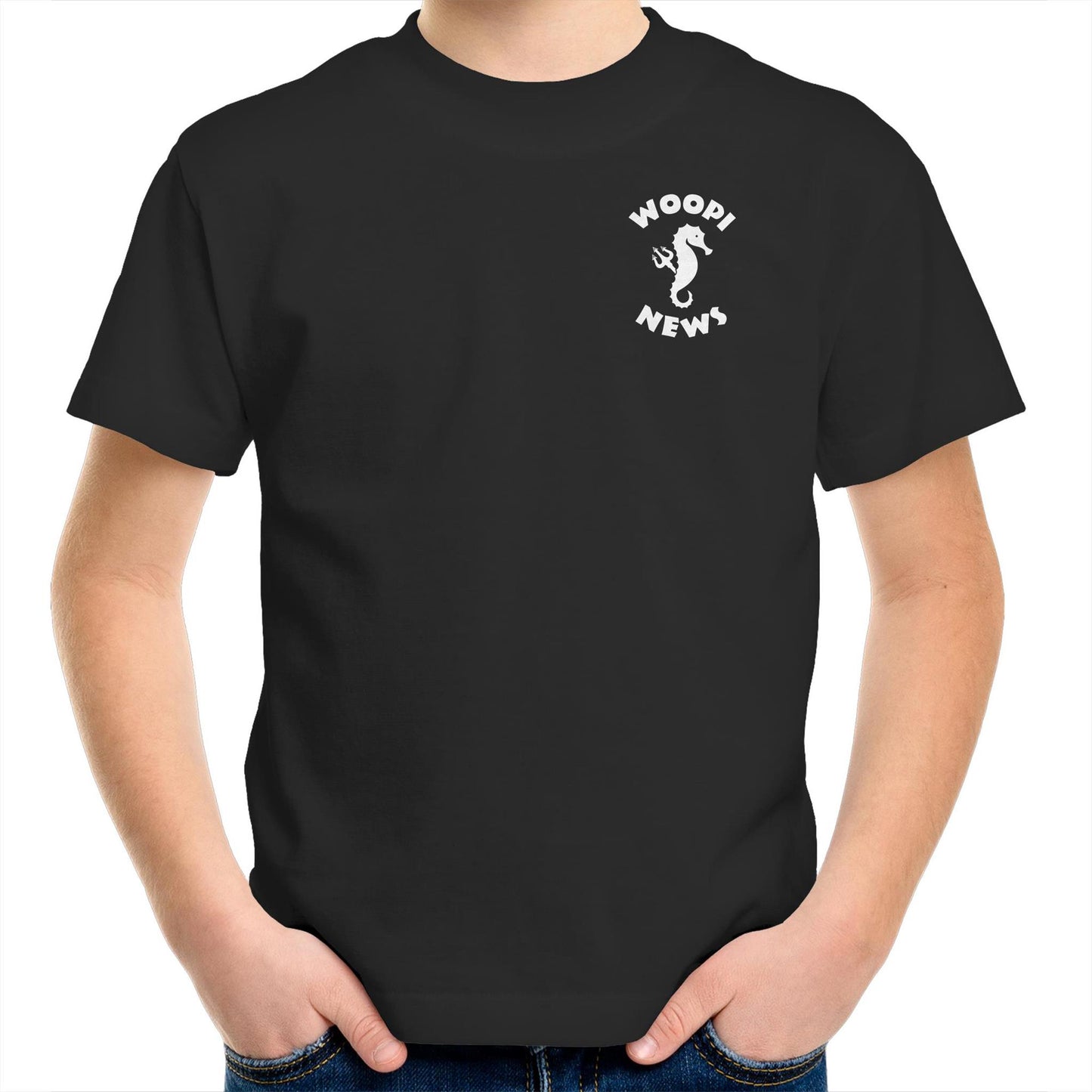 Woopi News Kids/Youth Tee – Logo Front and Back