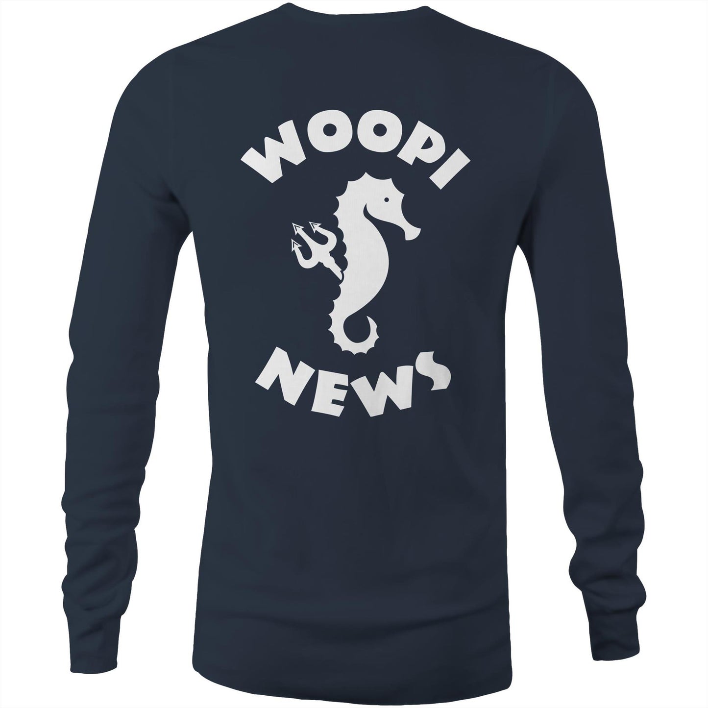 Woopi News Premium Long Sleeve Tee – Logo Front and Back