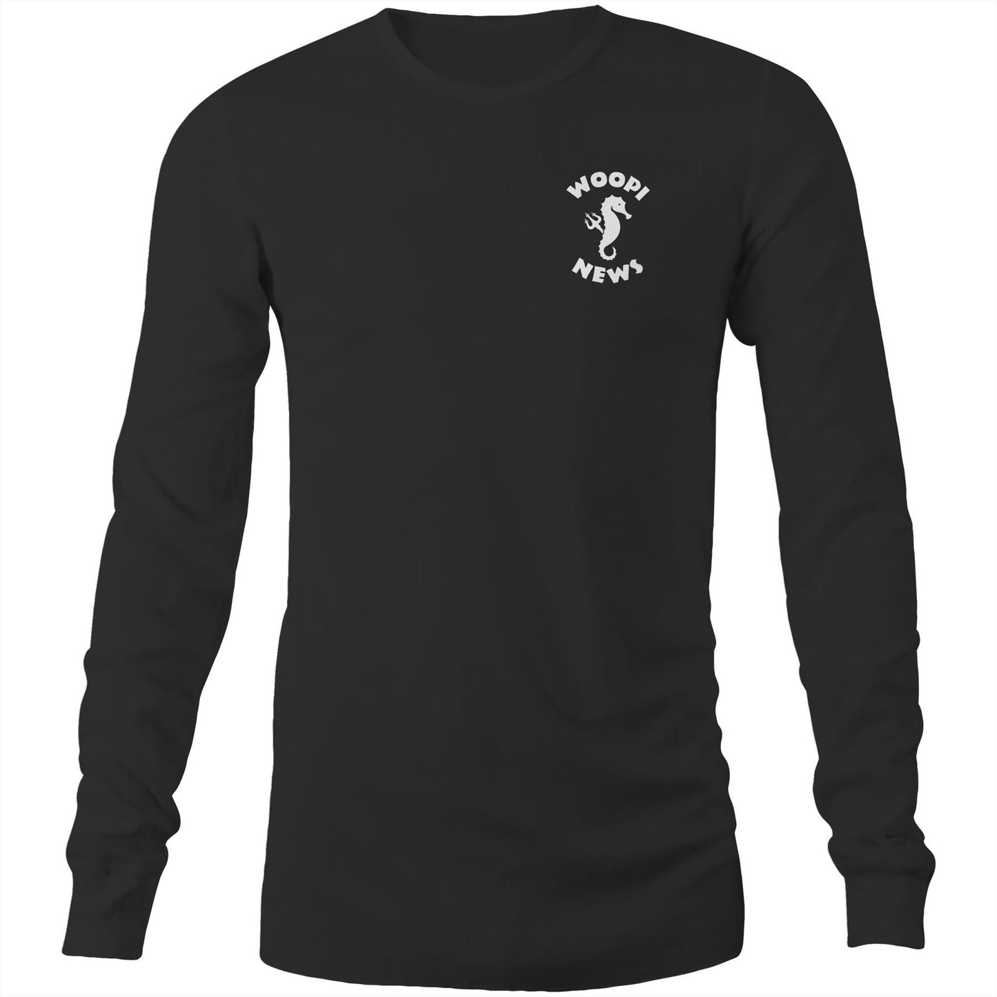 Woopi News Premium Long Sleeve Tee – Logo Front and Back