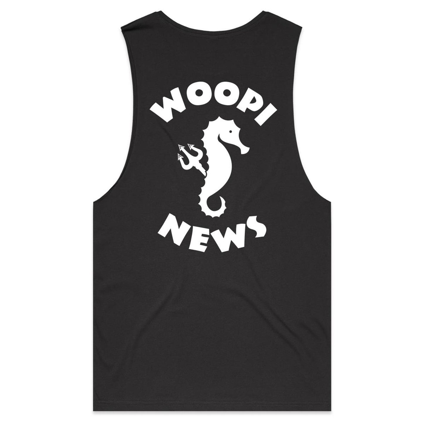 Woopi News Barnard Tank Tee – Logo Front and Back