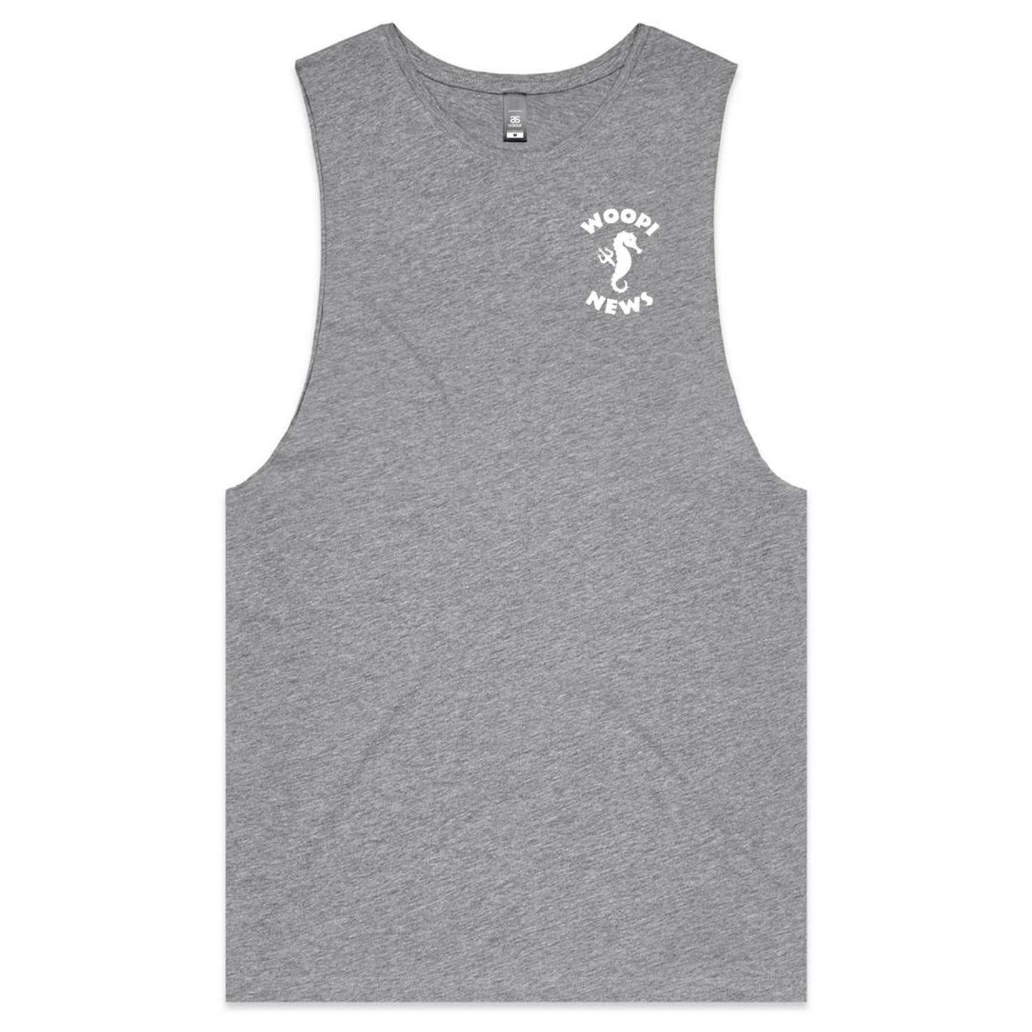 Woopi News Barnard Tank Tee – Logo Front and Back