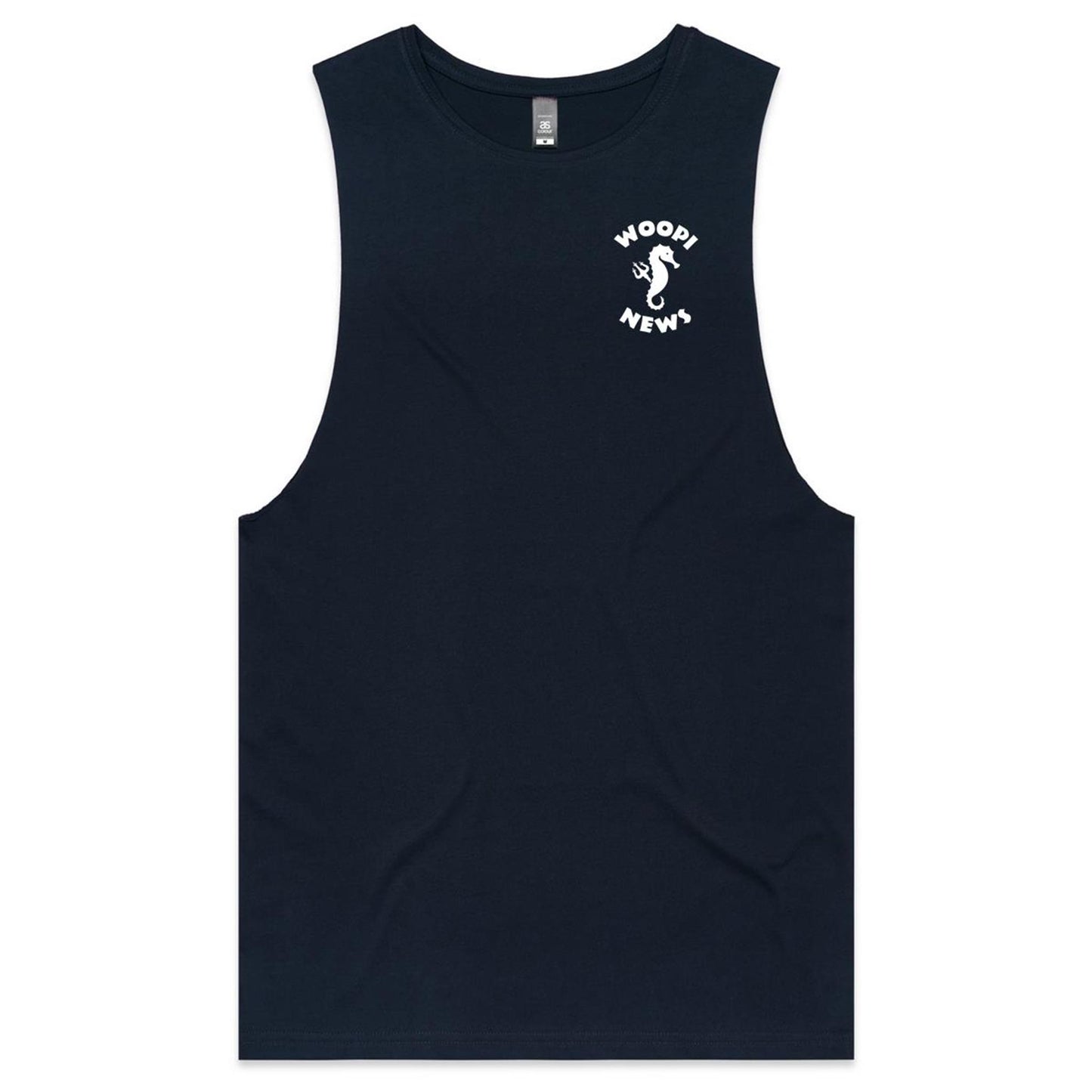 Woopi News Barnard Tank Tee – Logo Front and Back