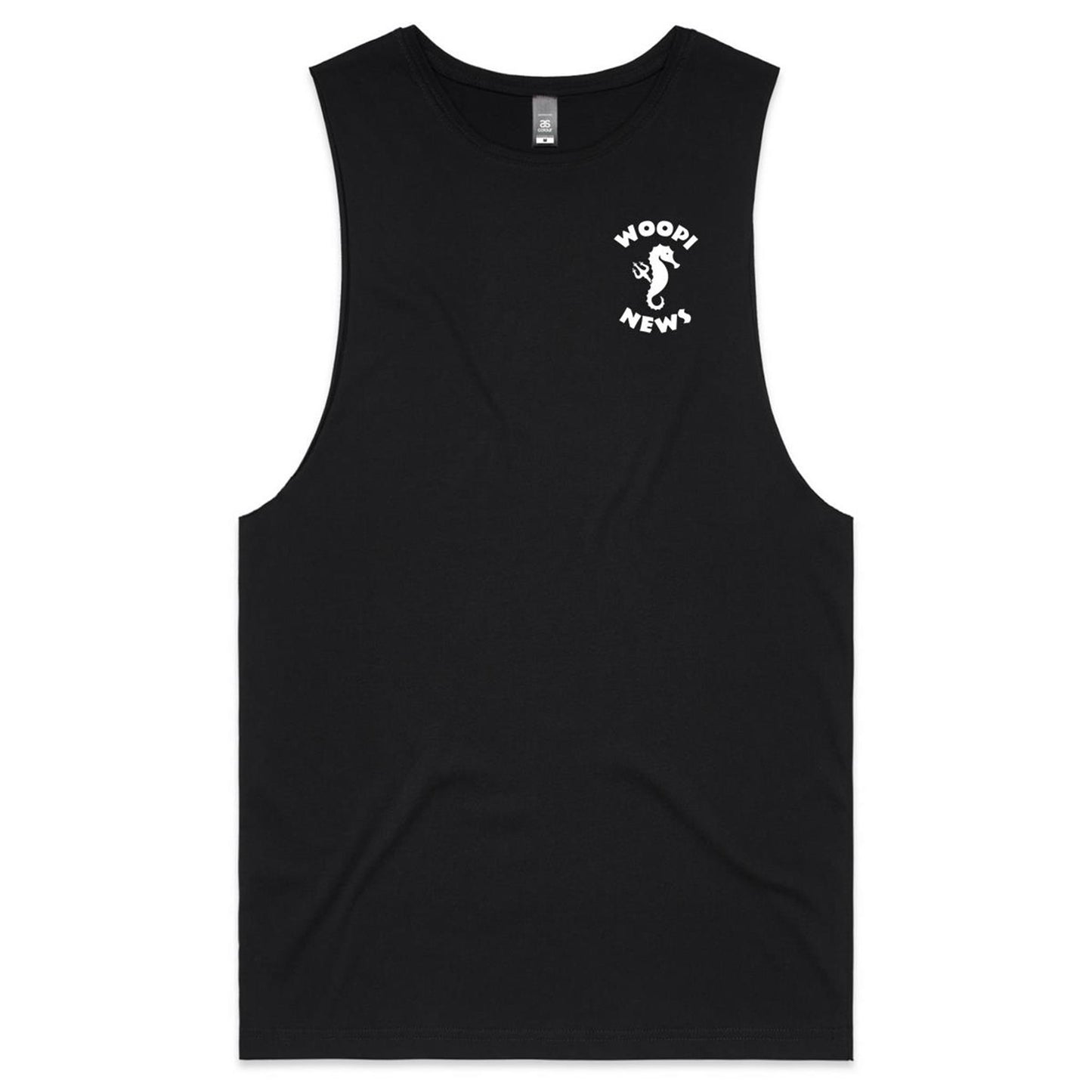 Woopi News Barnard Tank Tee – Logo Front and Back