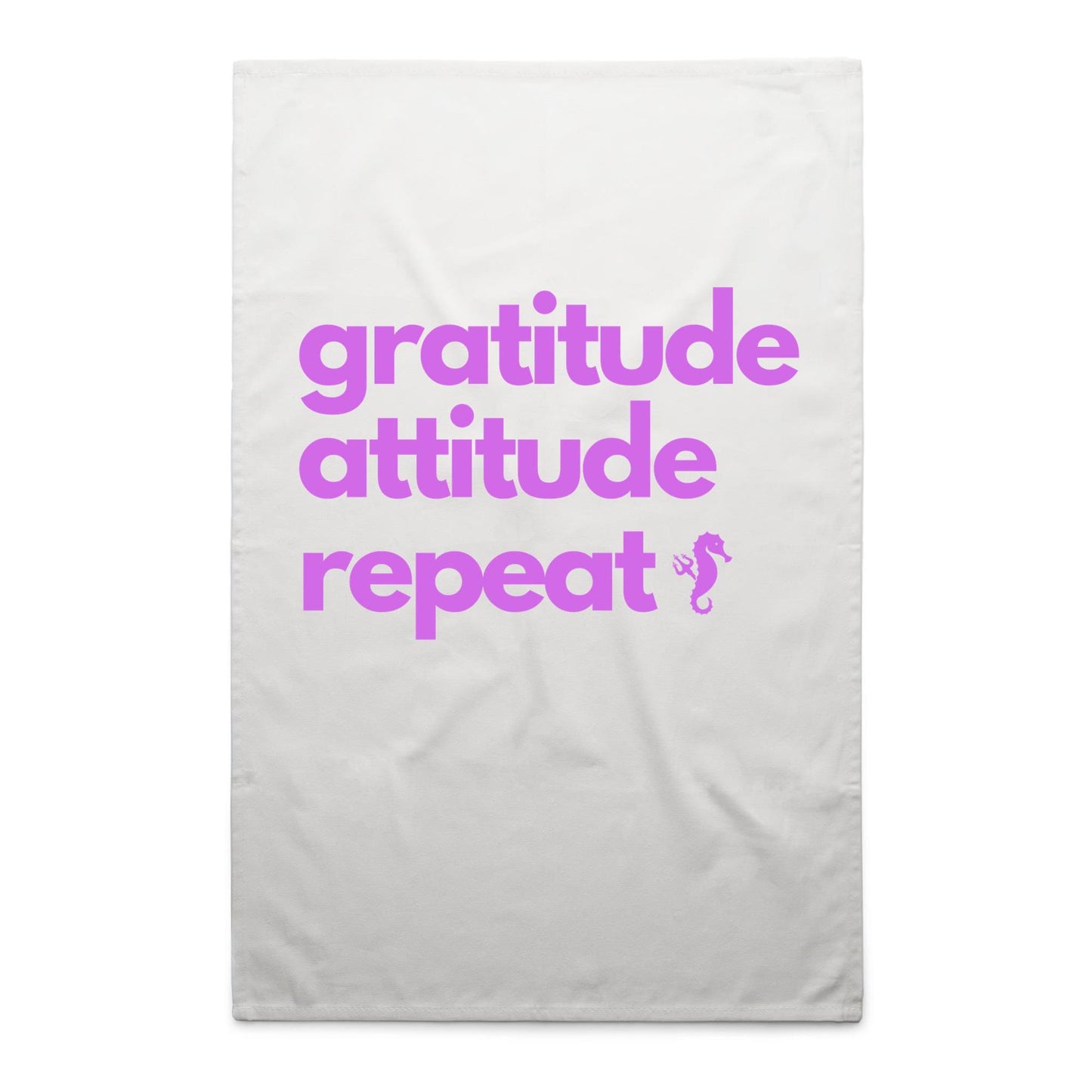 Gratitude Attitude Repeat – Tea Towel