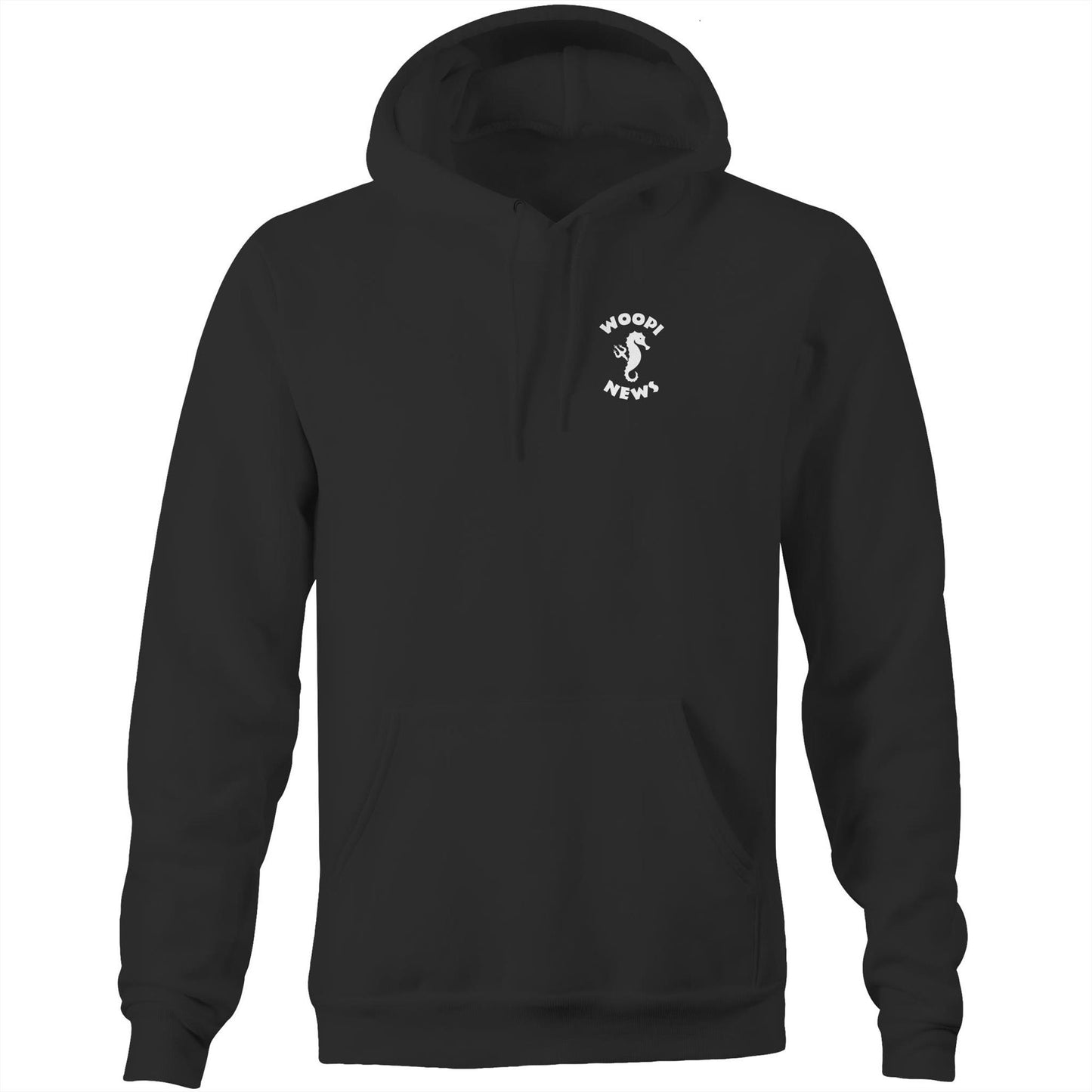 Woopi News Men's Supply Hoodie – Logo Front and Back