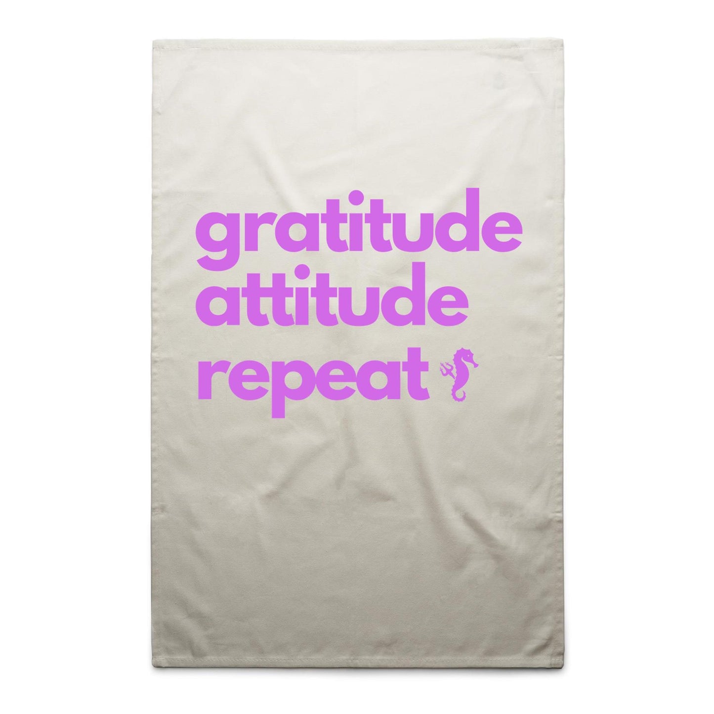 Gratitude Attitude Repeat – Tea Towel