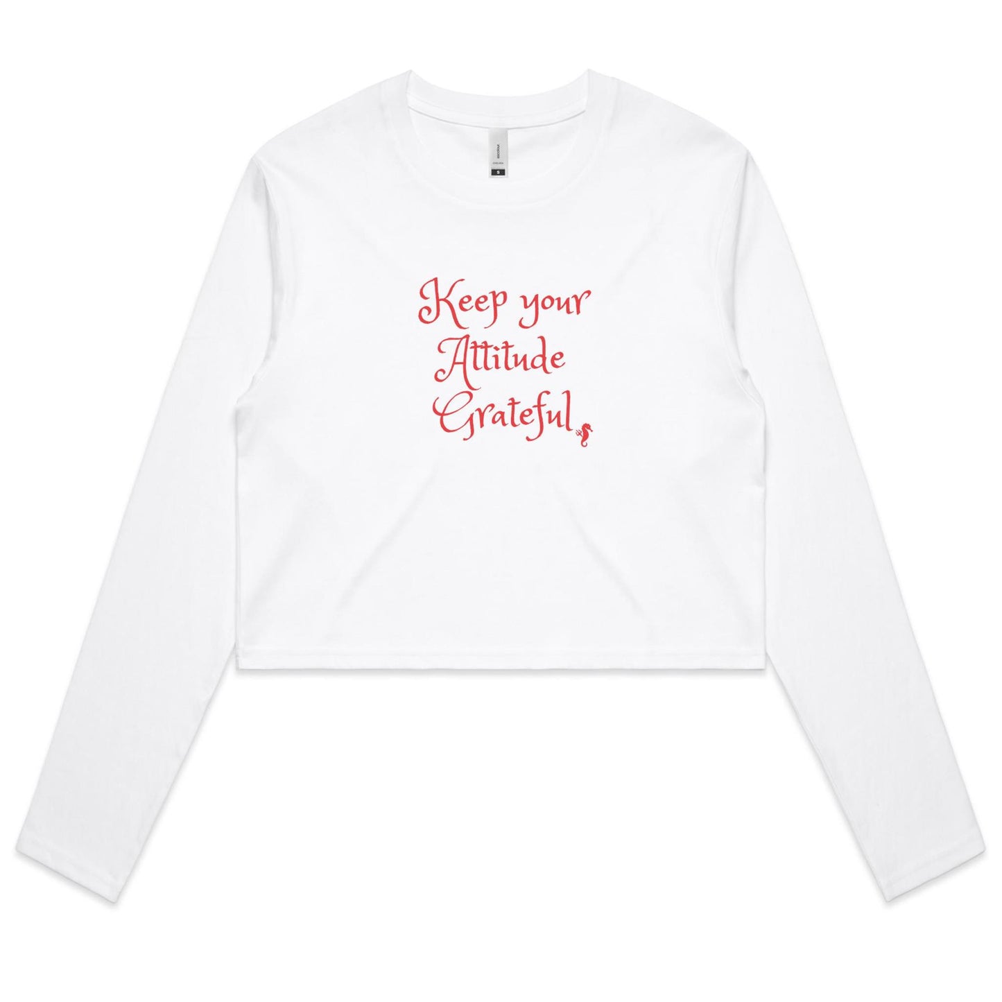 Keep Your Attitude Grateful - Women's Long Sleeve Crop Tee